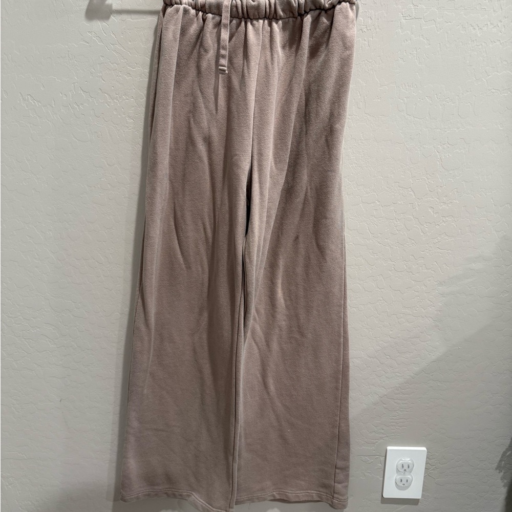 Cotton On Wide Leg Drawstring Lounge Pants - Taupe Size XS